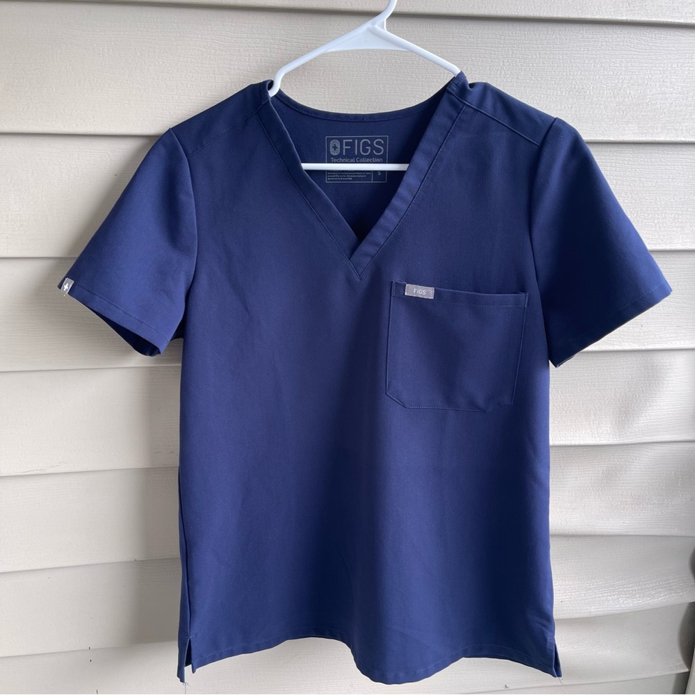 Figs Technical Collection Scrub Top Womens Small‎ Blue FW1000 #1507 Career Nurse